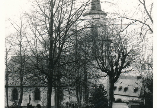 Evangelische Kirche - (Foto von 19??) Blick vom Friedhof her