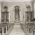 Sulzheim - (Foto von 1956) Katholische Kirche St. Philippus und Jakobus / Blick auf Hochaltar und der Statuen Apostel Philippus und Jakobus
