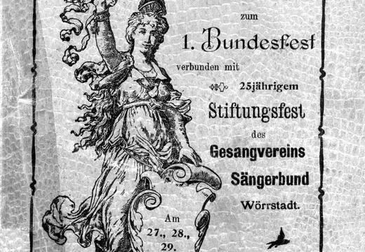 25jähriges Stiftungsfest des Gesangverein Sängerbund Wörrstadt vom 27. - 29. Juni 1903 / Buchauszug Seite 01 
