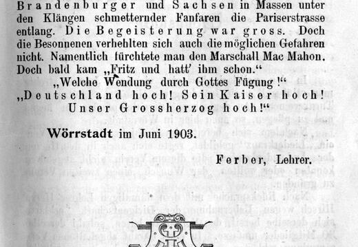 25jähriges Stiftungsfest des Gesangverein Sängerbund Wörrstadt vom 27. - 29. Juni 1903 / Buchauszug Seite 13