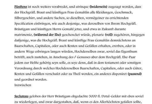 Ehevertrag des Rheingrafen  Carl Ludwig Wilhelm Theodor mit der Gräfin zu Leiningen 1768: Abschrift von Karl-Heinz Andresen / Seite 3