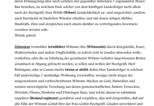 Ehevertrag des Rheingrafen  Carl Ludwig Wilhelm Theodor mit der Gräfin zu Leiningen 1768: Abschrift von Karl-Heinz Andresen / Seite 5