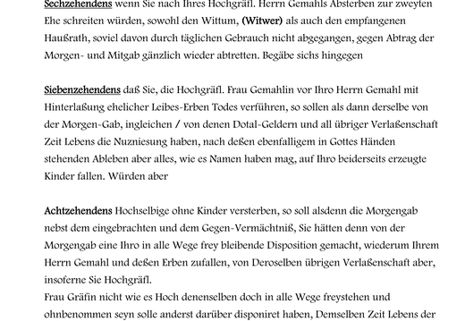 Ehevertrag des Rheingrafen  Carl Ludwig Wilhelm Theodor mit der Gräfin zu Leiningen 1768: Abschrift von Karl-Heinz Andresen / Seite 7