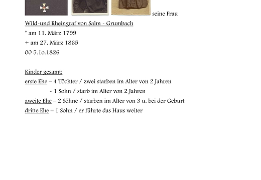 Die Familie und Kinder des Wild-und Rheingarfen Carl Ludwig Wilhelm Theodor Salm-Grumbach: Darstellung von Karl-Heinz Andresen  / Seite 4