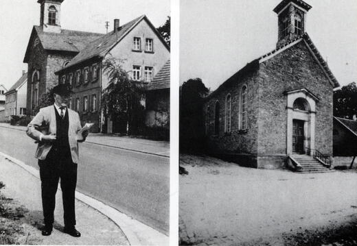 Katholische Kirche - (Foto von 1923) Kirche mit ehemaliger katholischen Schule