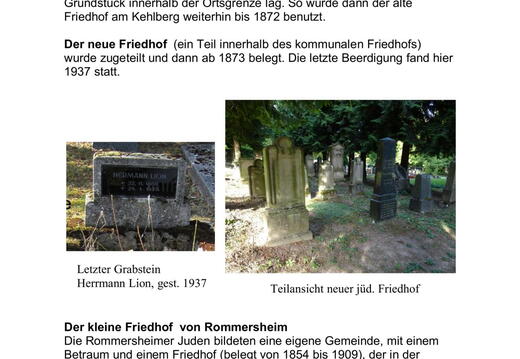 Flyer 02: Jüdische Friedhöfe in Wörrstadt und Rommersheim