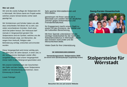 Stolpersteine - (Flyer von 2025) Georg-Forster-Gesamtschule / Stolpersteine für Wörrstadt (01) 