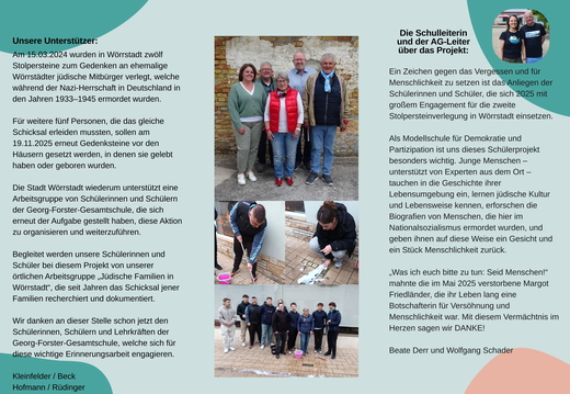 Stolpersteine - (Flyer von 2025) Georg-Forster-Gesamtschule / Stolpersteine für Wörrstadt (02) 