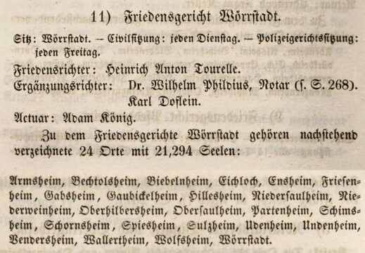 Friedensgericht 1854