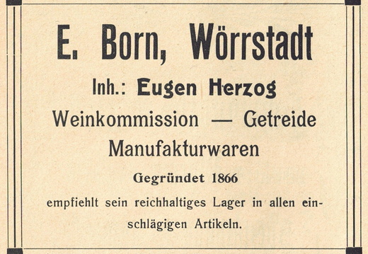 E. Born, Inh. Eigen Herzog Manufakturwaren 1925