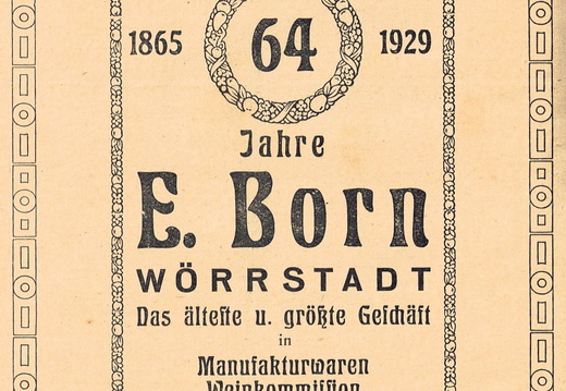 E. Born, Manufakturwaren 1929