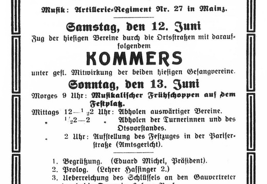 Einweihung der Turnhalle im Jahre 1909