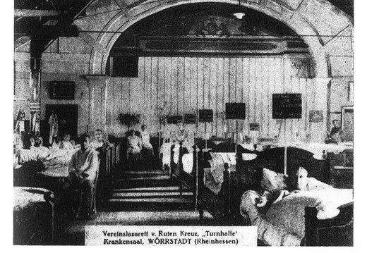 1. Weltkrieg 1914 bis 1918: Nutzung der Halle als Lazarett