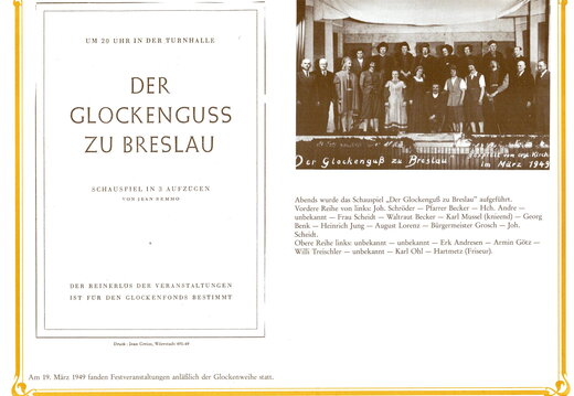 Aufführung im Jahre 1949 "Der Glockenguss zu Breslau"