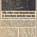 AG Natur und Umweltschutz 1974 / Zeitungsbericht