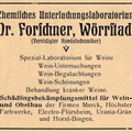 Dr. Forschner, Handelschemiker 1929
