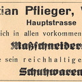 Christian Pfleger, Maßschneiderei 1929