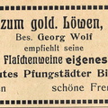 Georg Wolf, Gasthaus zum goldenen Löwen 1925