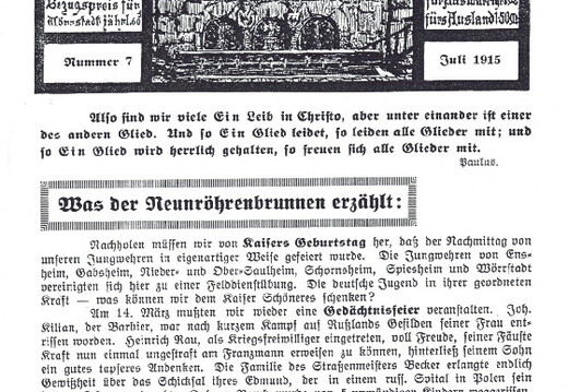 Heimat - Nummer 07 im Juli 1915